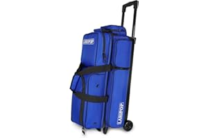 LARIPOP 3 Bowling Ball Bag With Wheels - Rolling Bag for Balls & Accessories - Retractable Handle Extends to 38"