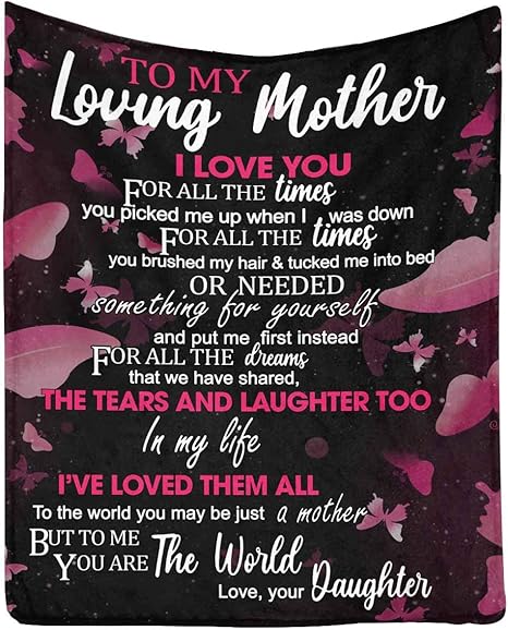 Amazon Interestprint ラブレターブランケット 娘から私の愛する母へ To Me You Are The World バタフライハグブランケット ギフト 50インチx60インチ ひざ掛け ハーフケット オンライン通販