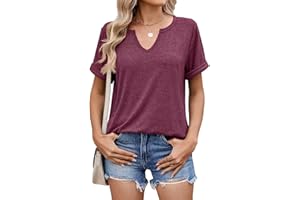 WELINCO Womens Summer Tops Short Sleeve Casual Soft V Neck Shirts Basic Tees T-Shirts Chemises