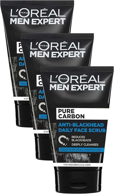 L’Oréal Paris Men Expert Anti-Blackhead Daily Face Scrub 100ml Pack of 3