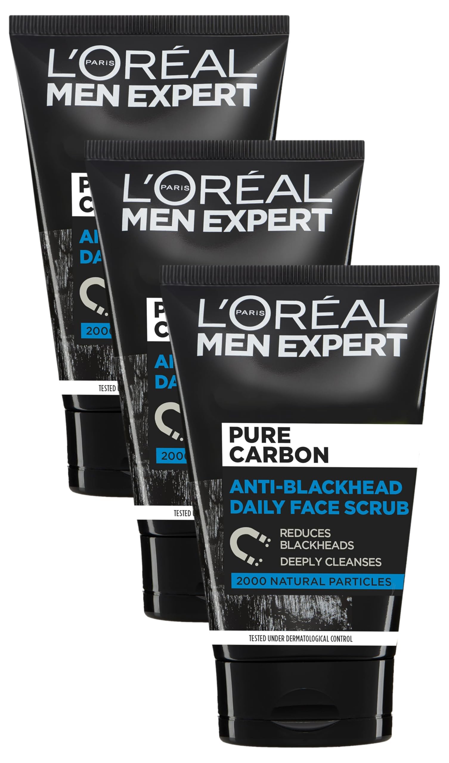 L'Oreal Paris Men Expert Anti-Blackhead Daily Face Scrub, 100ml (Pack of 3)