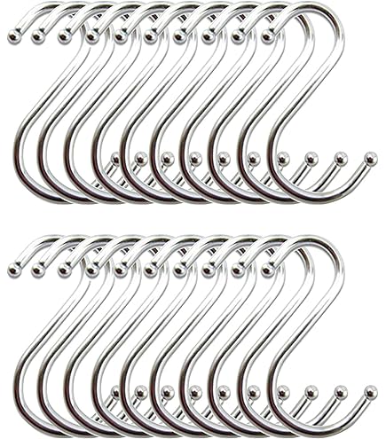 Lot De 30 Crochets En S Noirs Mats En Métal Robuste Pouvant Supporter Jusqu'à 15 Kg Pour La Cuisine, Le Bureau, Le Jardin Ou Les Activités De Plein