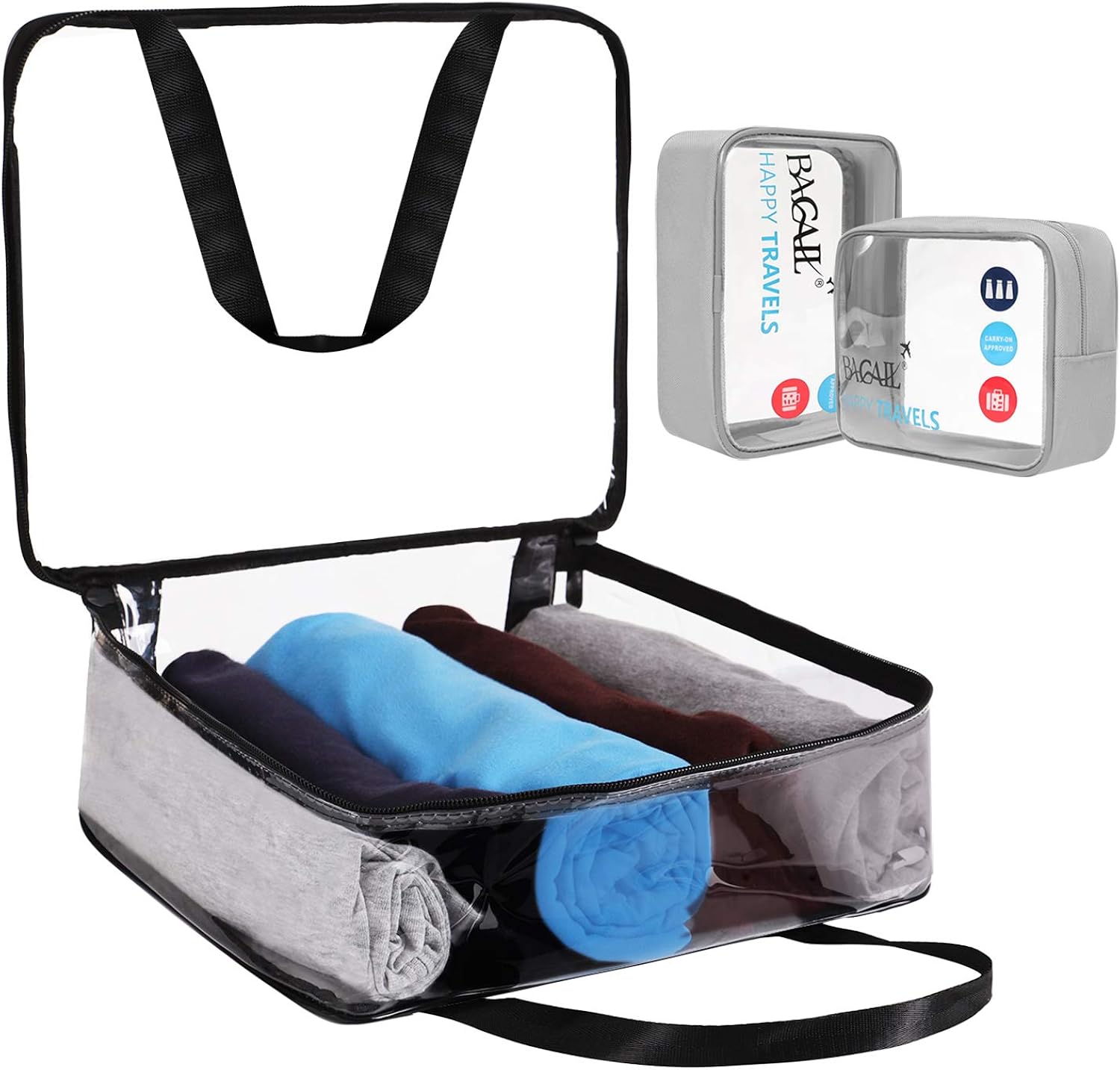 Bagail Clear PVC Toiletry Bag Heavy Duty Carry on Luggage Organizers for Travel Accessories