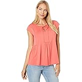 Tommy Hilfiger Cap Sleeve Dot Top with Trim