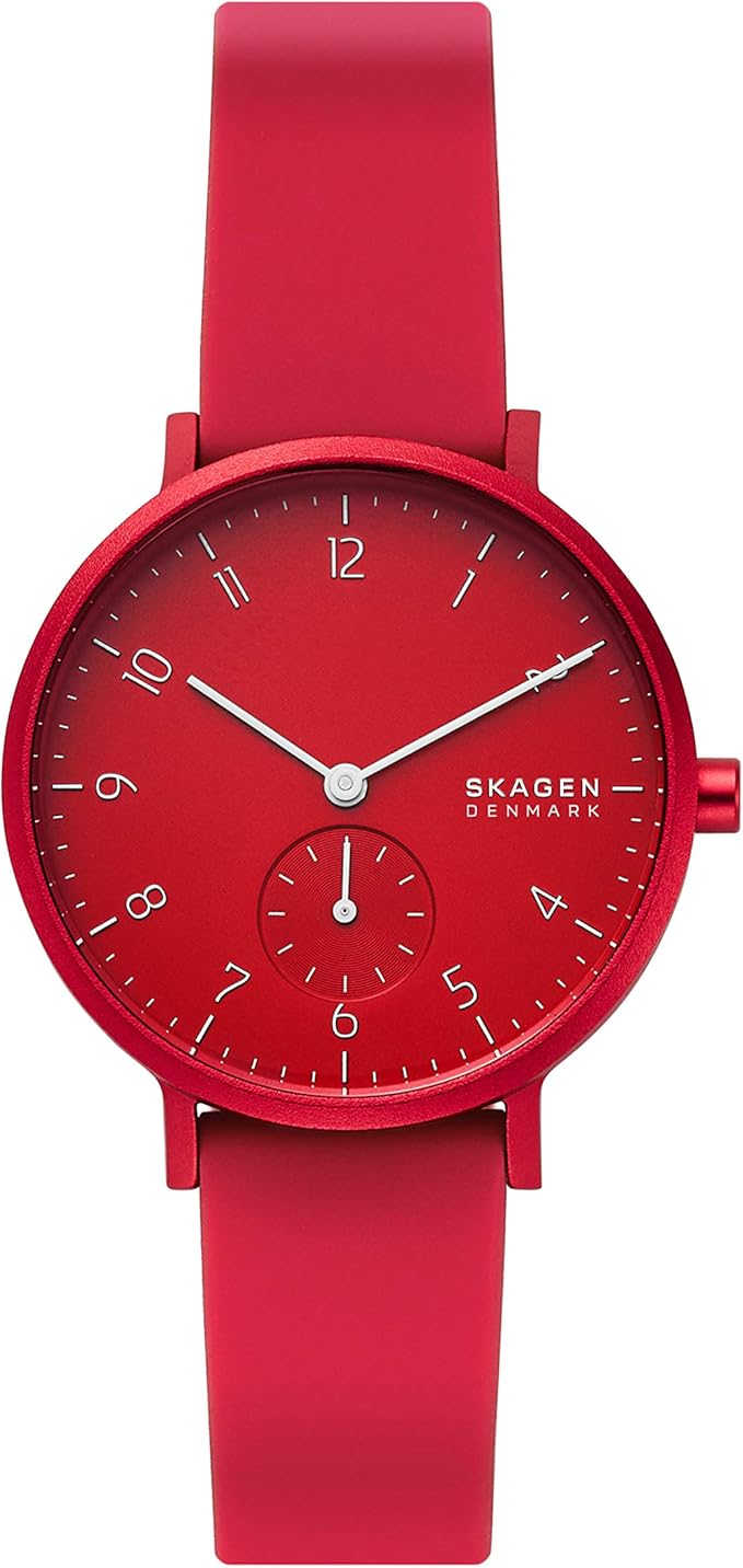 SKAGEN Women's Aaren Quartz Analog Stainless Steel and Silicone Watch