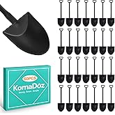 KornaDoz 60 Pcs Mini Plastic Shovel Spoons for Desserts, Tiny Disposable Cutlery for Halloween Party Supplies & Decorations, Fun for Cake, Ice Cream Cups, Black