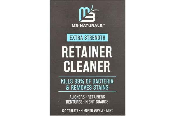 Retainer Cleanser Tablets Cleaner Remove Odors Discoloration Stains and Plaque 4 Month Supply Denture Cleansers Retainers Mou