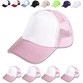 OKBA 5 Pack Sublimation Blank Baseball Cap Adjustable Hat Polyester Mesh Trucker Hats for Men and Women