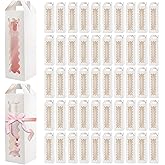 Tlence 50 Pack Gift Box for Sublimation, Transparent Tumbler Wrapping Boxes, Glass Packaging Exhibition Box with Handle, Heat Press Blank Boxes for 20oz/30oz Wine Bottle Cup Jars, Birthday Presents