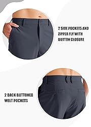 Libin Men's Golf Pants Classic Fit Flat Front Work