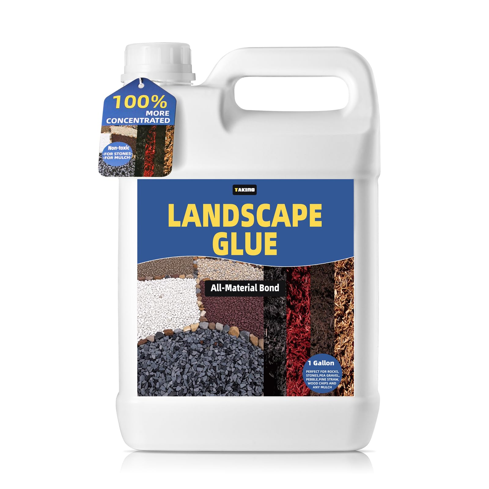Photo 1 of 1 Gallon Landscape Glue – Long-Lasting Mulch & Ground Cover Glue – Covers 2X More,Non-Toxic, Fast-Drying & Weatherproof, Pet & Plant Safe – for Mulch, Gravel, Pine Needles, Bark, Pebbles & More