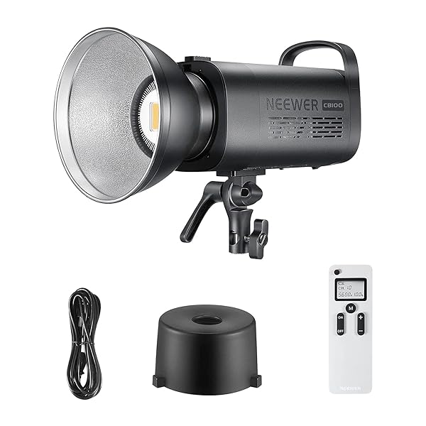 NEEWER 100W 5600K LED VIDEO LIGHT, BOWENS MOUNT COB DAYLIGHT BALANCED LED CONTINUOUS LIGHTING CRI 97+,TLCI 97+ 11000LUX WITH 2.4G REMOTE FOR VIDEO RECORDING,WEDDING,OUTDOOR SHOOTING,YOUTUBE (CB100)