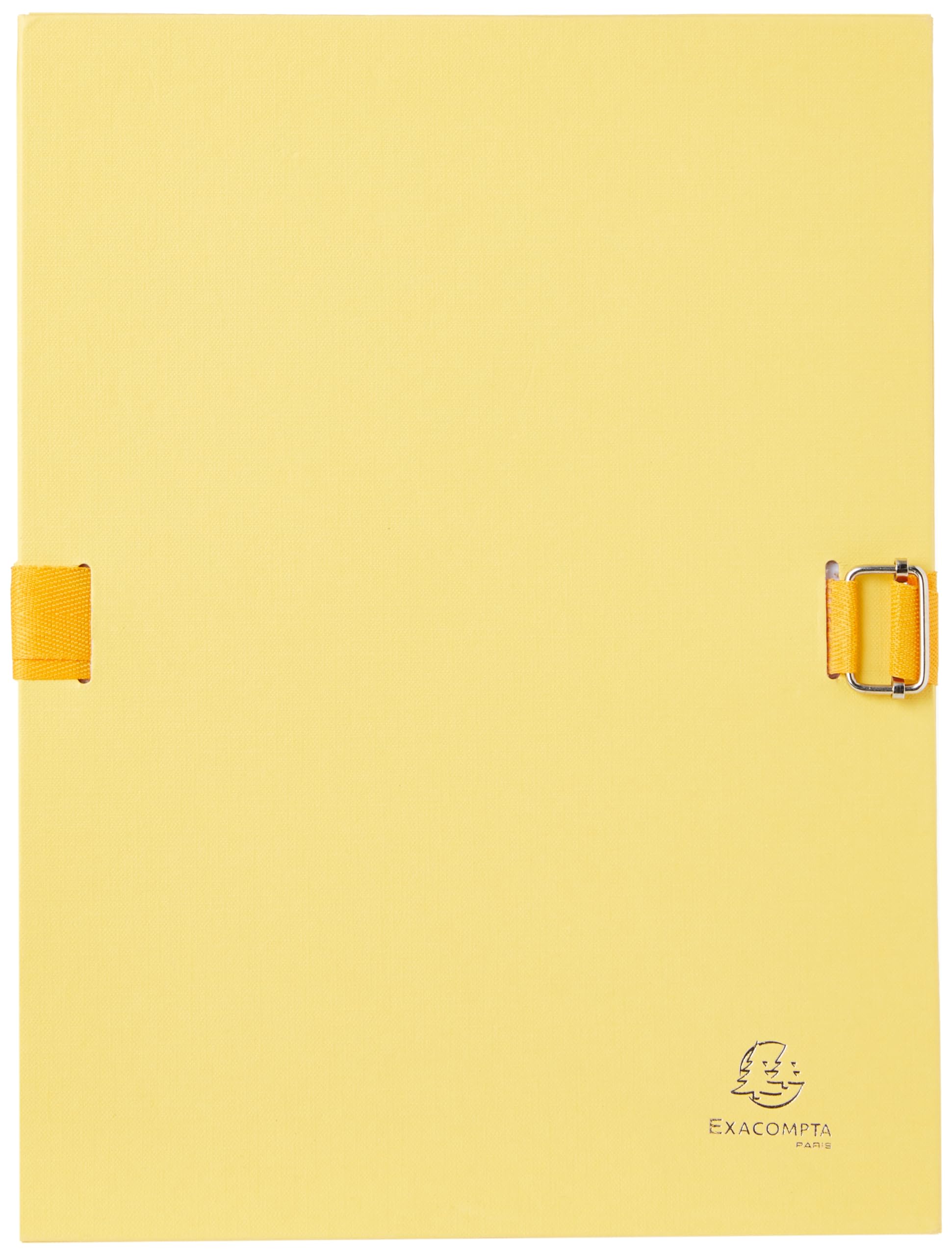 Exacompta - Ref 223235E - Expandable Canvas Folder - Suitable for Storing & Transporting A4 Documents, Expandable to Hold Additional Documents, Strap Closure - Yellow