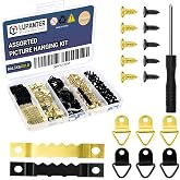 Sawtooth Picture Hangers with Screws and D Ring Hangers, 252 Piece Picture Hanging Hardware Kit for Frames, Canvas, Photo and Wall Mounting, Includes Screwdriver