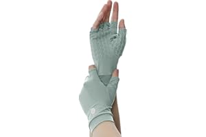PIQIDIG Men's Women's SPF Fingerless Gloves Mittens Sun Protection Unisex Driving Gloves UPF 50+ With Silicone Gel