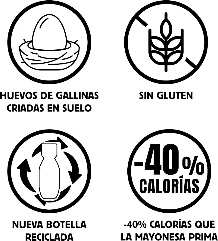 Maionese leve feita com 100% ovos de Espanha. 390 ml