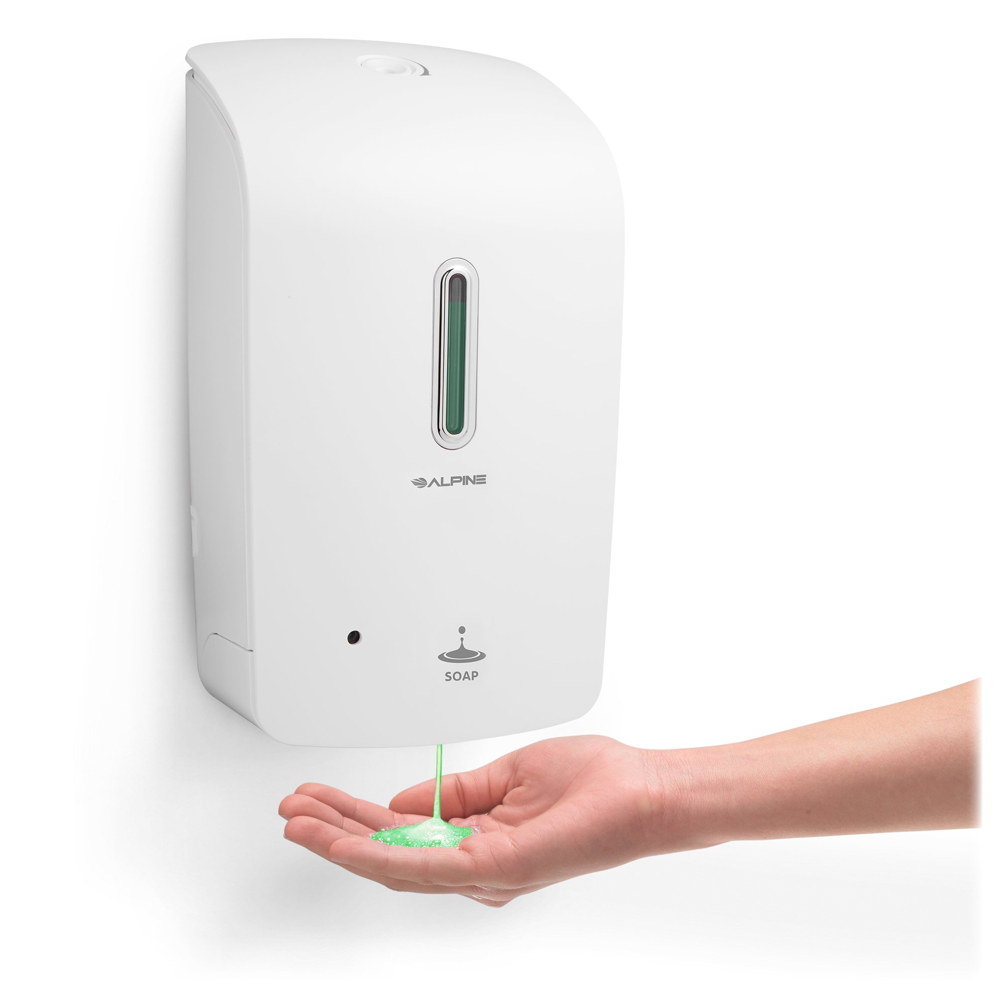 Alpine Wall Mountable, Touchless, Universal Liquid Soap Dispenser for
