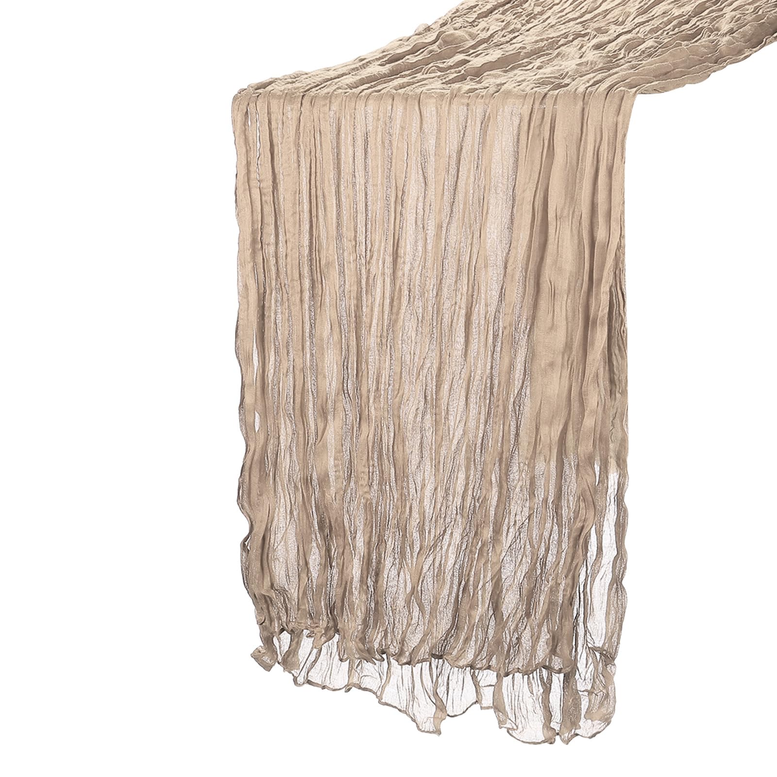uxcell 13Ft Cheesecloth Table Runner, 35 x 157 Inch Rustic Gauze Table Runner Sheer Runner for Wedding Bridal Party Table Decorations, Sand