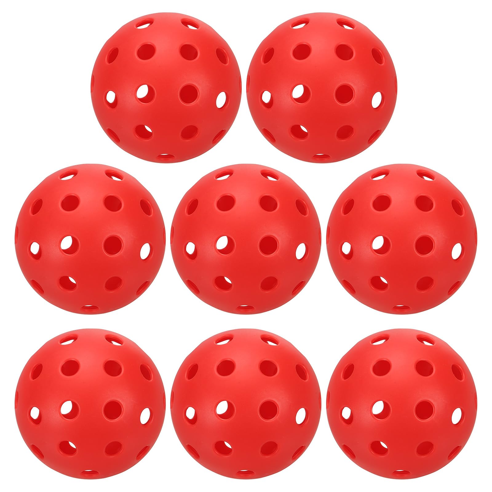 PATIKIL Outdoor Pickleball Balls, 8 Pack, Red, 74mm (2.9inch) Diameter, 26g, 40 Holes, Suitable for Amateurs, Indoor/Outdoor Use
