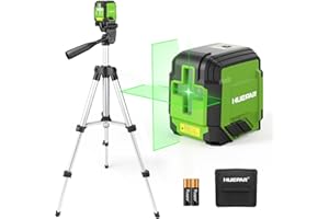 Huepar Laser Level Self Leveling with 25.6inch Compact Tripod, Indoor Use Only, Brighter Green Cross Line for Leveling The Fl