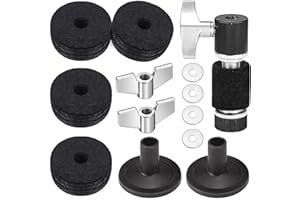 Facmogu 13PCS Cymbal Replacement Accessories, Standard Hi-Hat Clutch, Drum Cymbal Felt Pads Include Wing Nuts & Washers & Pla