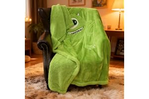 GONAAP Kids Blanket 3D Cartoon Embroidered Sherpa Blanket Plush Warm for Boys Girls (Green Colorful, (50"X60"))