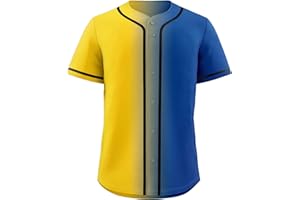 KXK Blank Baseball Jersey for Men Casual Button Down Shirts Short Sleeve Active Team Sports Uniform