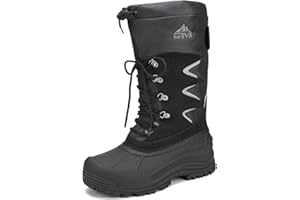 NORTIV 8 Men's Waterproof Winter Snow Boots Insulated Fur Liner Lightweight Outdoor Tall Boots