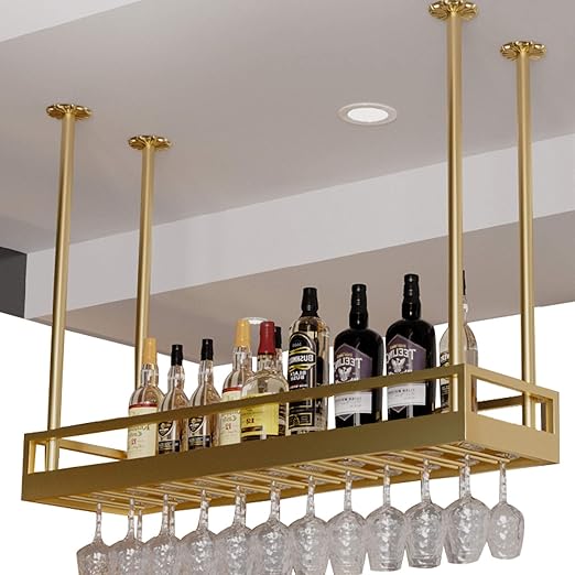 Deckenregal Deckenregalhalterungen Golden ， Retro Eisen Hängendes