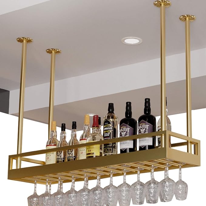 Deckenregal Deckenregalhalterungen Golden ， Retro Eisen Hängendes