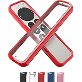 TotalMount Air Rim Case for Apple TV Remotes &ndash; Red with Clear Back | Designed in the USA &ndash; Slim Remote Case With Ultimate Drop Protection (Not Bulky Like Other Cases)