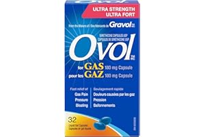 Ovol Ultra Strength Softgels Capsule For Gas, Relief for Gas Pain, Pressure, Bloating, Made in Canada, 180mg