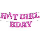 KatchOn, Glitter Hot Girl Birthday Banner - Prestrung, 10 Feet | Bday Banner for Birthday Decorations for Women, Girls | Pink Bday Sign for Hot Pink Party Decorations for Women