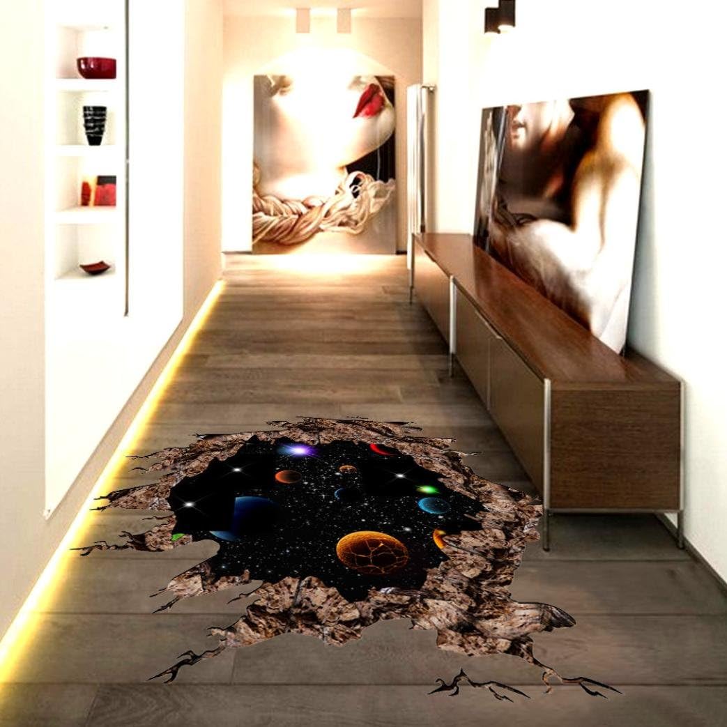 3d pegatinas, hunpta 3d puente suelo pegatinas de pared extraíbles