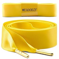 WEGOODZF Ribbon Satin Sneakers Shoelaces: 2 Pair