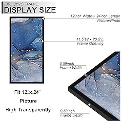 Fxojyvo 12x24 Picture Frame, Black Frame for 12 x