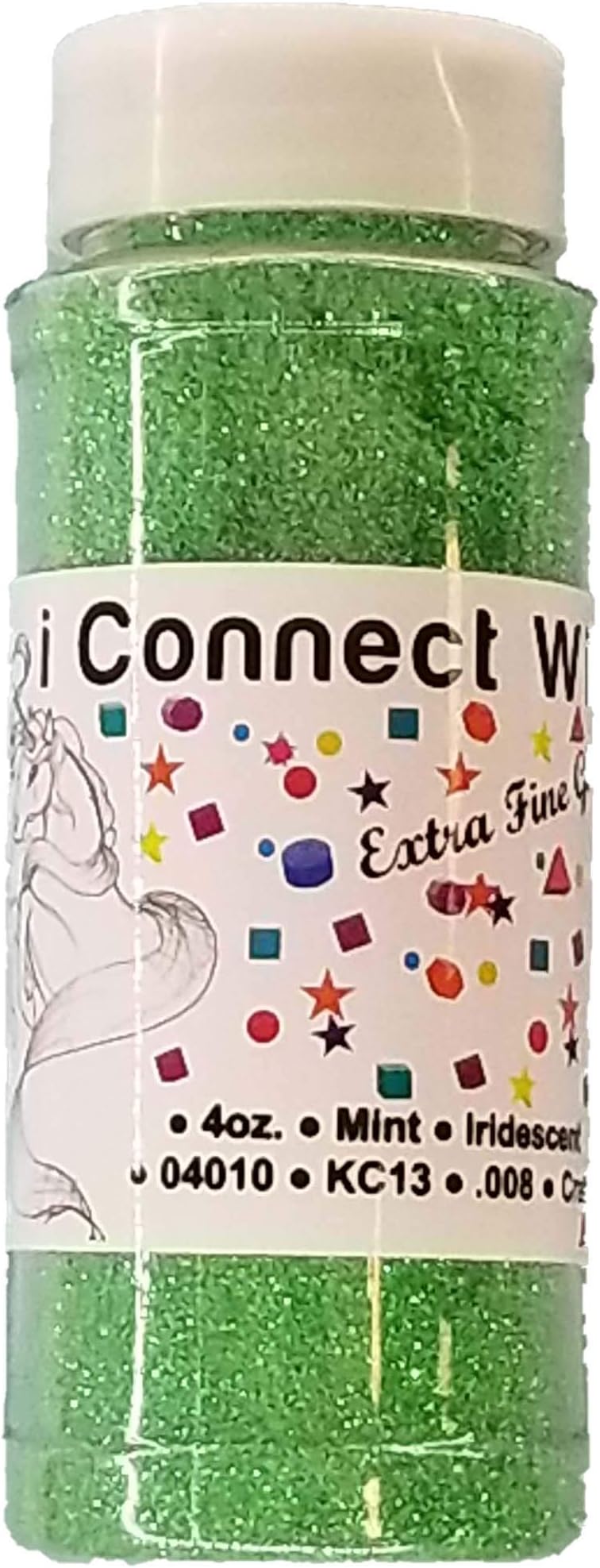 iConnectWith Glitter – Mint Light Green, Extra Fine Iridescent Glitter; Multi-use for Crafts, Decorations, Nail Art, Makeup, Tumblers, Resin Art, and DIY Projects