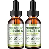 Energare 2 Packs 3000MG Soursop Graviola Leaf Extract Liquid Drops - Soursop Bitters Liquid, Cell Support & Regeneration, Immune, Gut, Antioxidant, Mood, Relax, Liver and Sleep Zzz - 4 Fl Oz