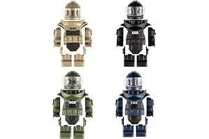 MaozyHomie Toy Soldiers Figures 4 Color Bomb Disposal Suit Armor E.O.D Suit Toys Military Equipment Custom Minifigure Compatible with Mini Figure of Major Brand, 3 Years Old and up