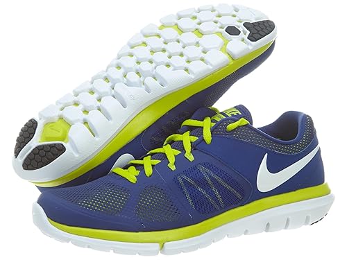 Buy Nike Flex 2014 Run Men S Running Shoes Deep Royal Blue White Vnm Grn 12 D M Us At Amazon In