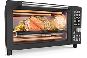 Nuwave Bravo Pro Smart Air Fryer Toaster Oven Combo, Airfryer Convection Oven Countertop, 12-in-1 Functions with Quicker & Ev