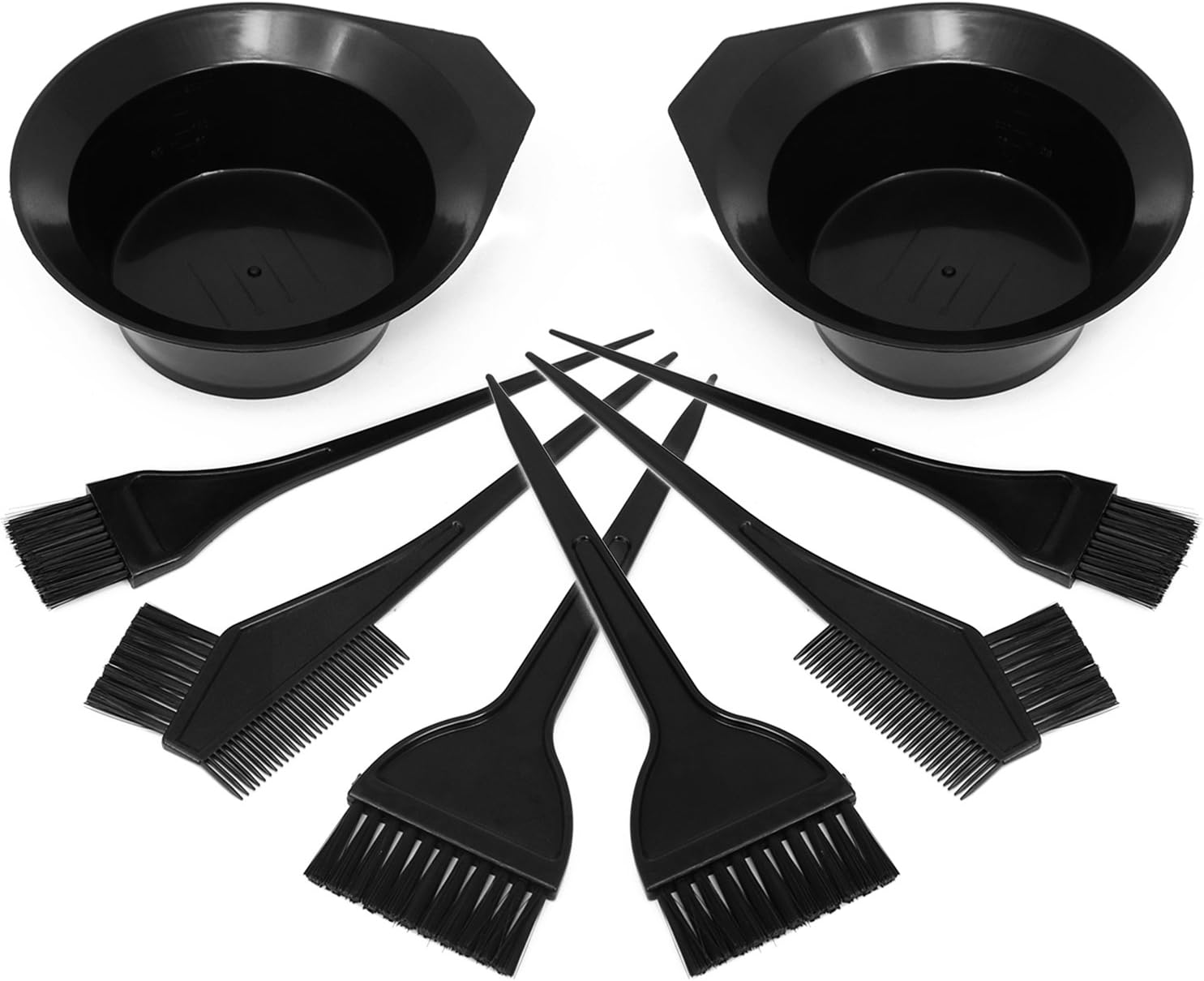 com-four® 8-Part Hair dye Set including Different Brushes and Dyeing Dish in Black, dye Set for Mixing Hair dye (Hair dye Set