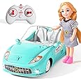UMONIE Remote Control Car for Girls, RC Cars for Girls Toddler, 1:18 Scale 2.4Ghz RC Car Toys for Kids with Doll, Rc Toys Car Birthday for Girls Kids