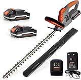 Terratek Cordless Hedge Trimmer 20V 51cm Blade 2 Batteries Charger Included