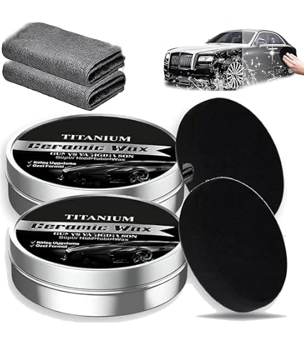 Crème de cire en céramique de titane, cire de polissage pour revêtement de voiture, polissage d'entretien de voiture avec éponge, cire céramique titane kit de polissage pour tous les véhicules de