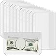Antner 12PCS A6 Binder Pockets No Zipper 6-Hole Cash Stuffing Envelopes Planner Inserts for A6 6-Ring Binder, Clear PVC Zipless Binder Pouch Loose Leaf Filling Bags Money Envelopes for Cash Budgeting