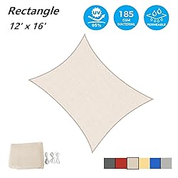 AsterOutdoor Sun Shade Sail Rectangle 12' x 16' UV