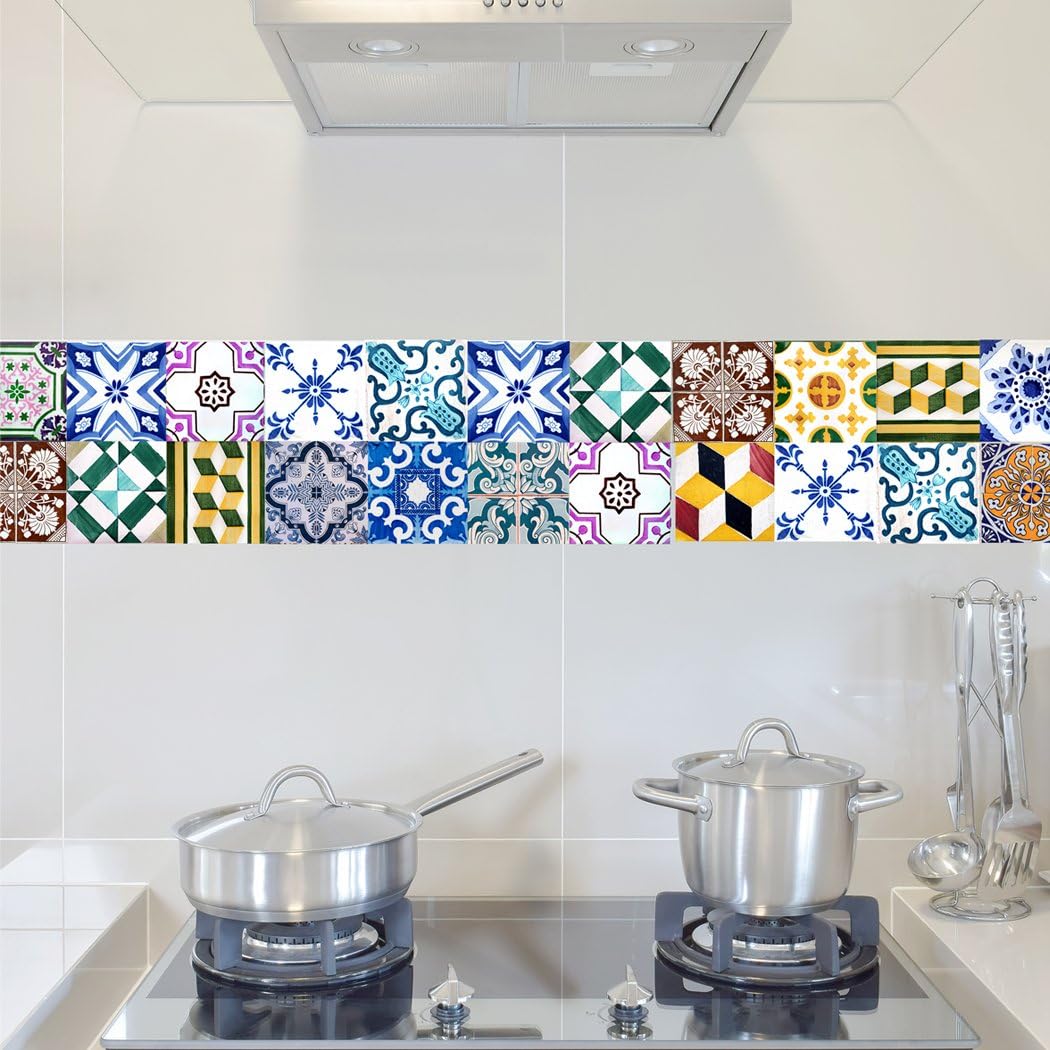 RoyalWallSkinsTile Decals 4x4 Inch - Set of 16 - Self Adhesive Peel & Stick Vinyl Adhesive Tiles Stickers for Staircase Home Decor (Wels TAD170226)