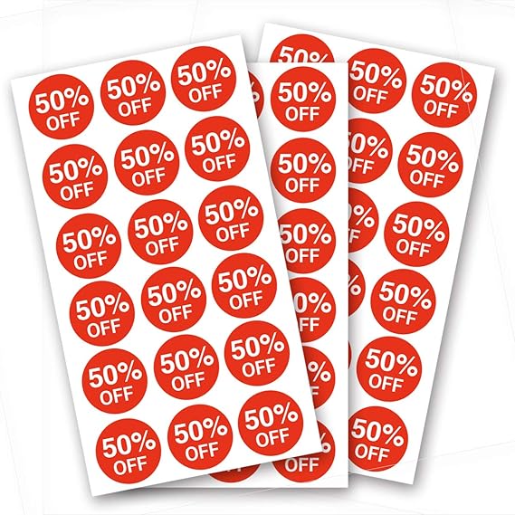 Amazon.com : 50 Percent Off Stickers, Price Stickers for Retail Store 3