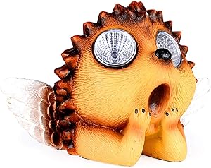Solar Powered Hedgehog Angel with Wings Outdoor LED Garden Light Decor